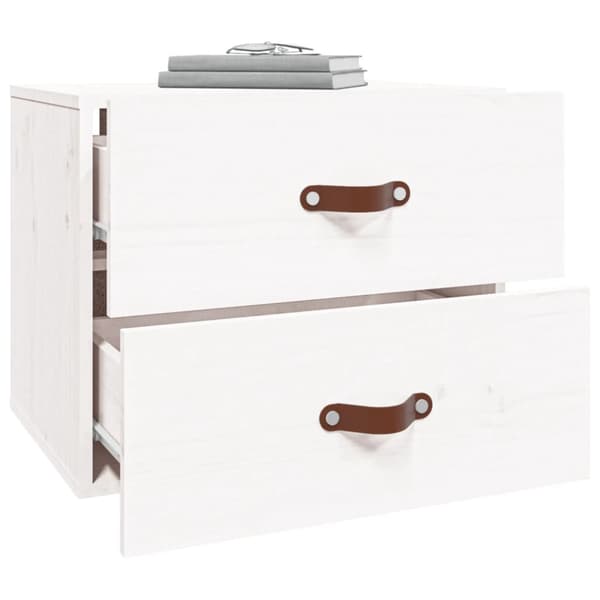 The Living Store Väggmonterade sängbord vit 50x36x40 cm - Förvaringsskåp & garderober