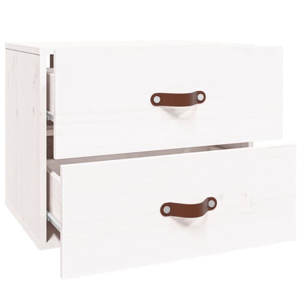 The Living Store Väggmonterade sängbord vit 50x36x40 cm - Förvaringsskåp & garderober