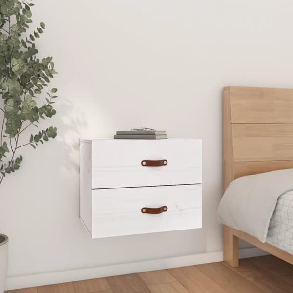 The Living Store Väggmonterade sängbord vit 50x36x40 cm -  Förvaringsskåp & garderober