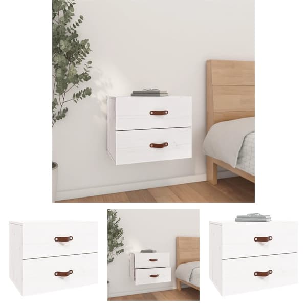 The Living Store Väggmonterade sängbord vit 50x36x40 cm - Förvaringsskåp & garderober