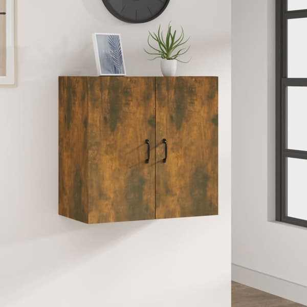 The Living Store Väggskåp rökfärgad ek 60x31x60 cm konstruerat trä - Förvaringsskåp & garderober