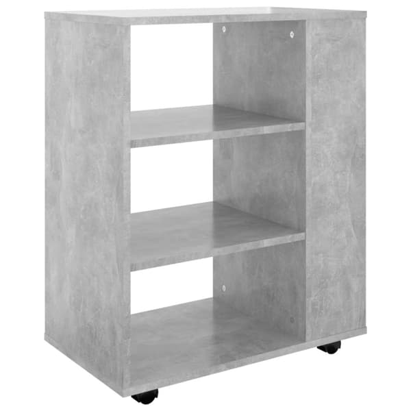 The Living Store rulleskab 60x35x75 cm konstrueret træ betongrå -  Opbevaringsskabe