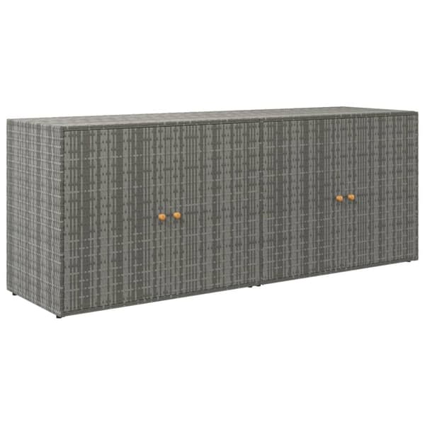 The Living Store Puutarhan säilytyskaappi harmaa 198x55,5x80 cm polyrottinki -  Säilytys- & lukkokaapit