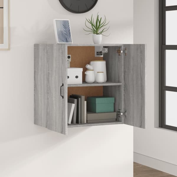 The Living Store vægskab 60x31x60 cm konstrueret træ grå sonoma-eg - Opbevaringsskabe