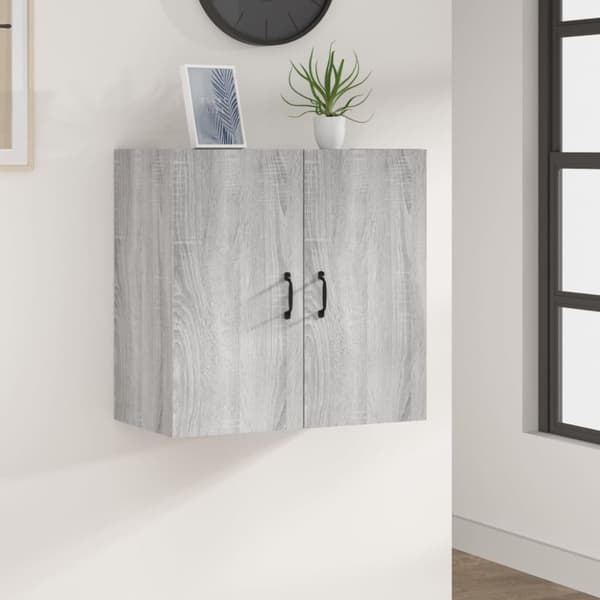 The Living Store vægskab 60x31x60 cm konstrueret træ grå sonoma-eg - Opbevaringsskabe