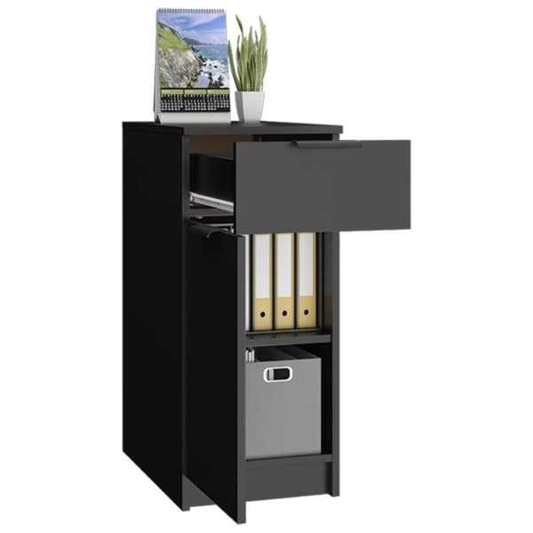 The Living Store skrivebordsskab 33,5x50x75 cm konstrueret træ sort - Opbevaringsskabe