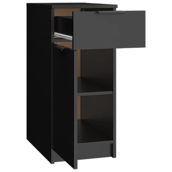 The Living Store skrivebordsskab 33,5x50x75 cm konstrueret træ sort - Opbevaringsskabe