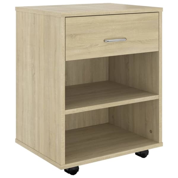 The Living Store skab med hjul 46x36x59 cm konstrueret træ sonoma-eg - Opbevaringsskabe