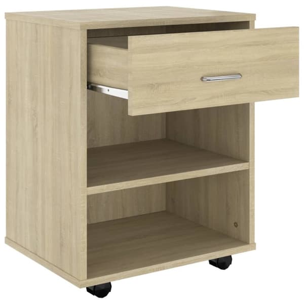 The Living Store skab med hjul 46x36x59 cm konstrueret træ sonoma-eg - Opbevaringsskabe