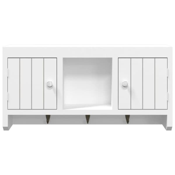 The Living Store nøgleskab 40x8,5x20 cm konstrueret træ og stål hvid -  Opbevaringsskabe