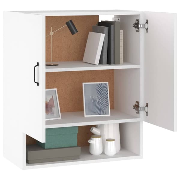 The Living Store vægskab 60x31x70 cm konstrueret træ hvid - Opbevaringsskabe