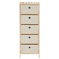 Miniatyrbillede 3 af 7: The Living Store opbevaringsstativ med 5 stofkurve cedertræ beige -  Opbevaringsskabe
