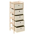 Miniatyrbillede 5 af 7: The Living Store opbevaringsstativ med 5 stofkurve cedertræ beige -  Opbevaringsskabe