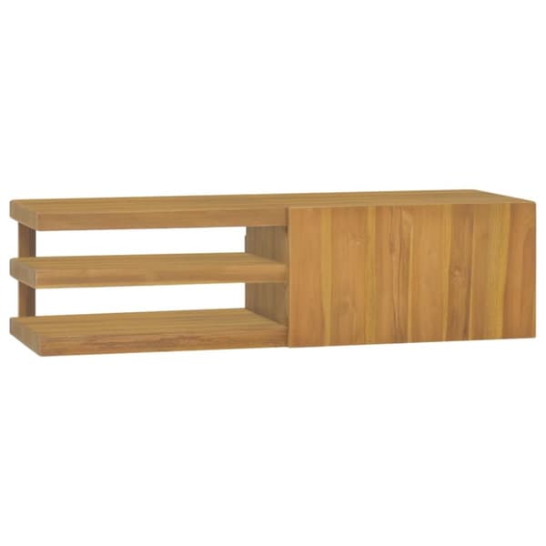 The Living Store Seinäkiinnitettävä kylpyhuoneen kaappi 110x40x30 täysi tiikki -  Säilytys- & lukkokaapit