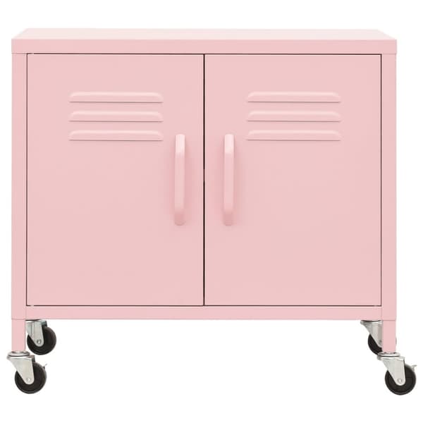 The Living Store Förvaringsskåp rosa 60x35x56 cm stål -  Förvaringsskåp & garderober