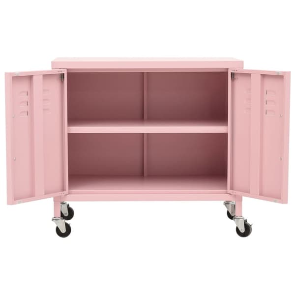 The Living Store Förvaringsskåp rosa 60x35x56 cm stål - Förvaringsskåp & garderober