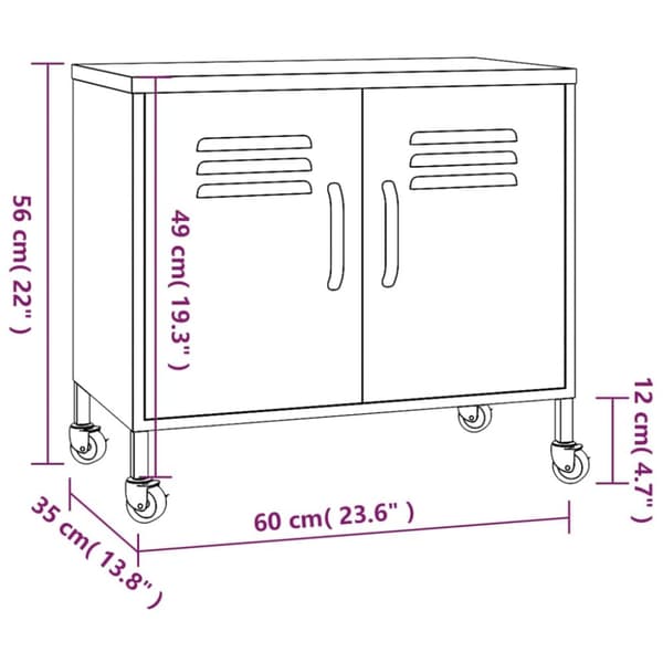 The Living Store Förvaringsskåp rosa 60x35x56 cm stål -  Förvaringsskåp & garderober