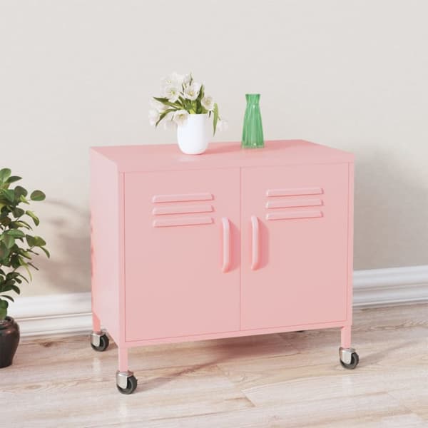 The Living Store Förvaringsskåp rosa 60x35x56 cm stål - Förvaringsskåp & garderober