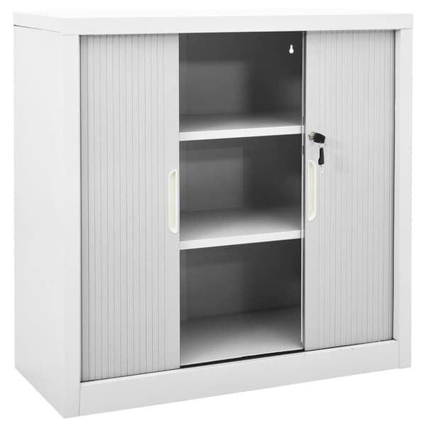 The Living Store Dokumentskåp med skjutdörr grå 90x40x90 cm stål -  Förvaringsskåp & garderober