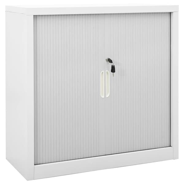 The Living Store Dokumentskåp med skjutdörr grå 90x40x90 cm stål -  Förvaringsskåp & garderober