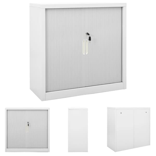 The Living Store Dokumentskåp med skjutdörr grå 90x40x90 cm stål -  Förvaringsskåp & garderober