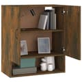 Miniatyrbillede 5 af 10: The Living Store vægskab 60x31x70 cm konstrueret træ røget egetræsfarve -  Opbevaringsskabe