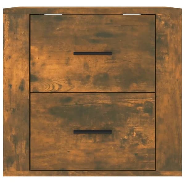 The Living Store Väggmonterat sängbord rökfärgad ek 50x36x47 cm - Förvaringsskåp & garderober