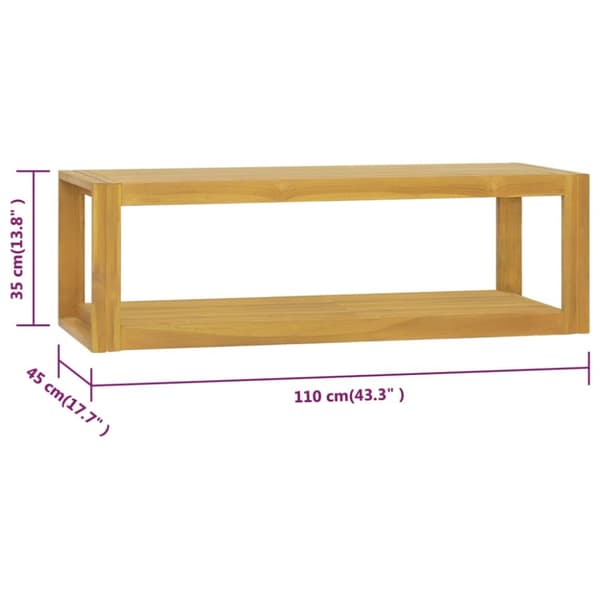 The Living Store væghængt badeværelsesskab 110x45x35 cm massivt teaktræ -  Opbevaringsskabe