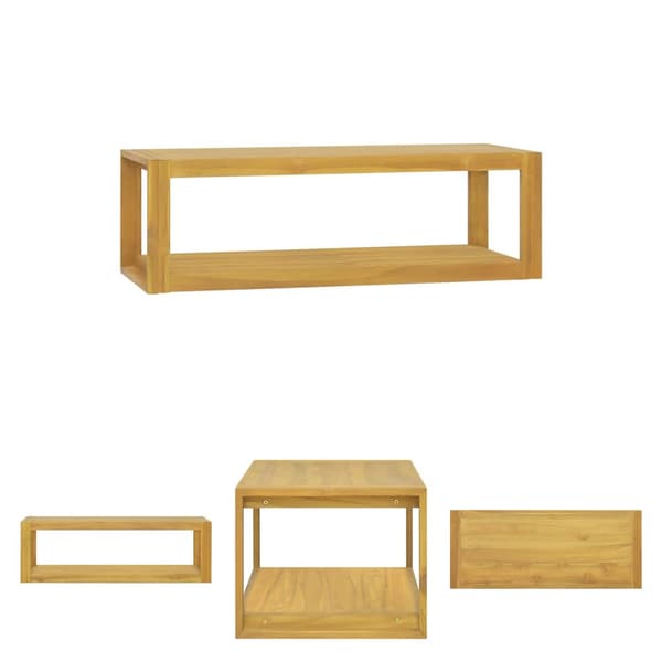 The Living Store væghængt badeværelsesskab 110x45x35 cm massivt teaktræ -  Opbevaringsskabe