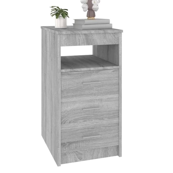 The Living Store skuffeskab 40x50x76 cm konstrueret træ grå sonoma-eg - Opbevaringsskabe