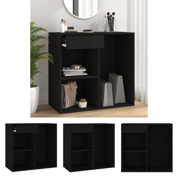 The Living Store kosmetikskab 80x40x75 cm konstrueret træ sort -  Opbevaringsskabe
