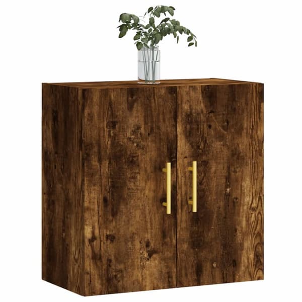 The Living Store vægskab 60x31x60 cm konstrueret træ røget egetræsfarve - Opbevaringsskabe