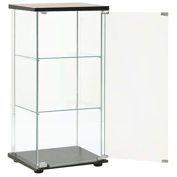 The Living Store opbevaringsskab hærdet glas sort -  Opbevaringsskabe