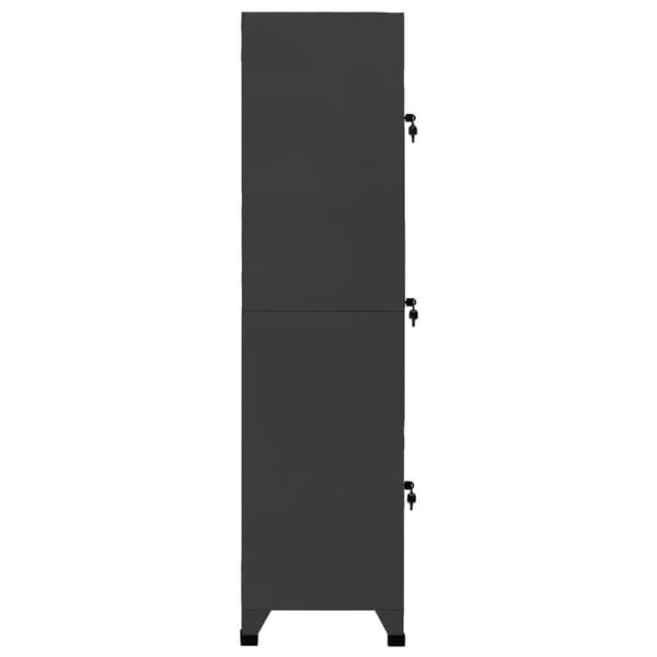 The Living Store skab 38x45x180 cm stål antracitgrå - Opbevaringsskabe
