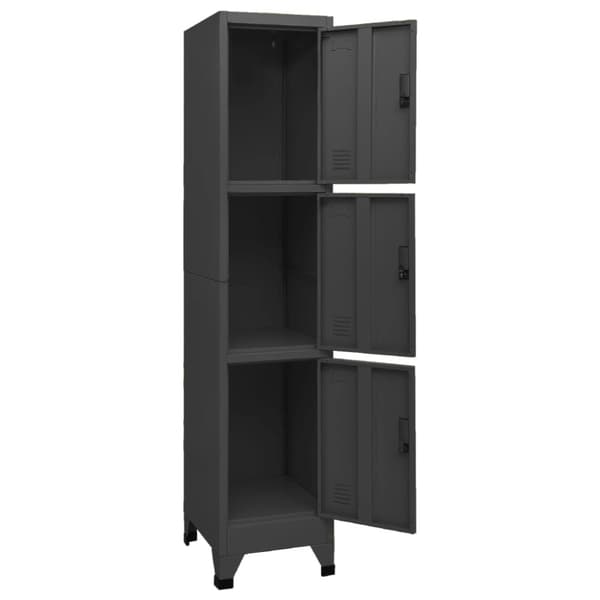 The Living Store skab 38x45x180 cm stål antracitgrå - Opbevaringsskabe