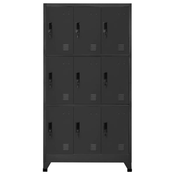 The Living Store skab 90x45x180 cm stål antracitgrå -  Opbevaringsskabe