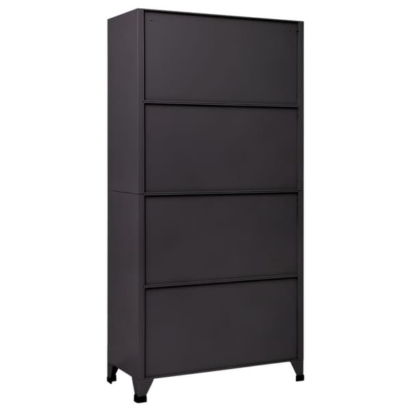 The Living Store skab 90x45x180 cm stål antracitgrå -  Opbevaringsskabe