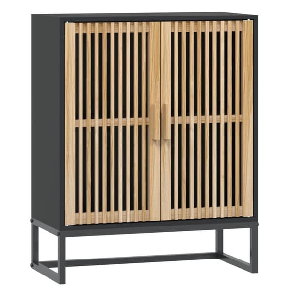 The Living Store skænk 60x30x75 cm konstrueret træ sort -  Opbevaringsskabe