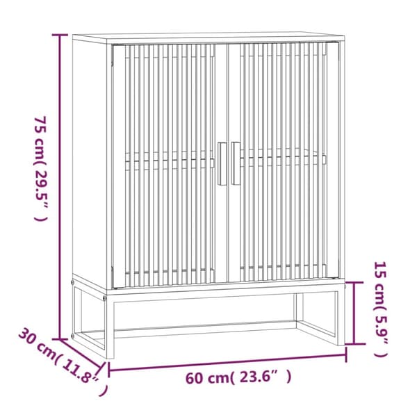 The Living Store skænk 60x30x75 cm konstrueret træ sort -  Opbevaringsskabe
