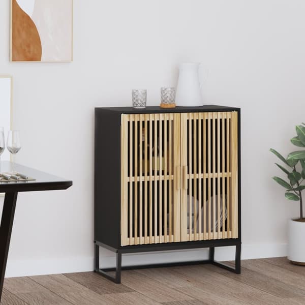 The Living Store skænk 60x30x75 cm konstrueret træ sort -  Opbevaringsskabe