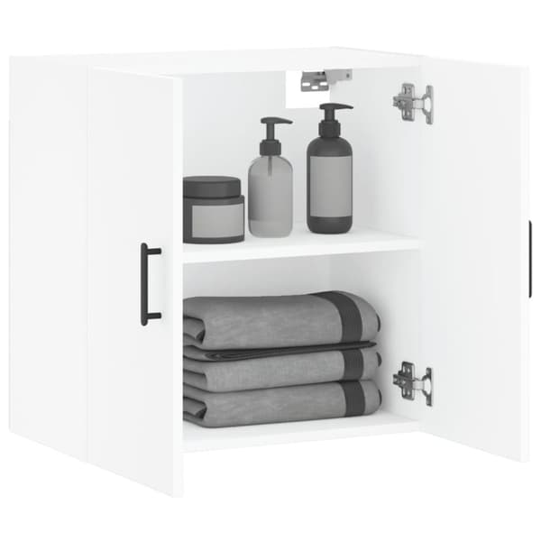The Living Store vægskab 60x31x60 cm konstrueret træ hvid - Opbevaringsskabe