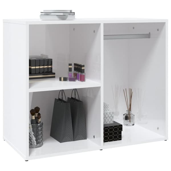 The Living Store skab 80x40x65 cm konstrueret træ hvid højglans - Opbevaringsskabe