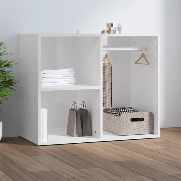 The Living Store skab 80x40x65 cm konstrueret træ hvid højglans - Opbevaringsskabe