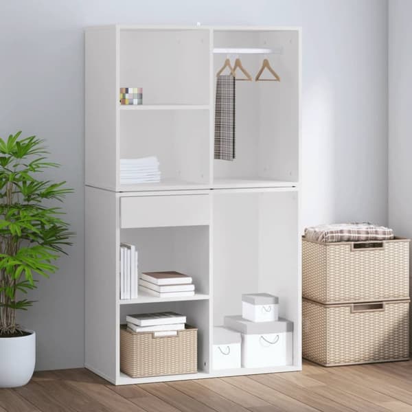 The Living Store skab 80x40x65 cm konstrueret træ hvid - Opbevaringsskabe
