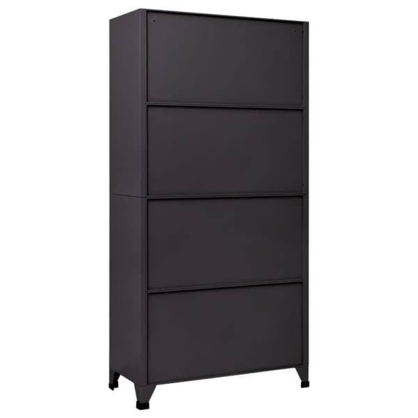The Living Store Förvaringsskåp antracit och vit 90x40x180 cm stål - Förvaringsskåp & garderober