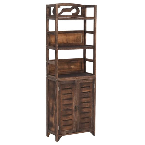 The Living Store reol 46x24x140 cm massivt kejsertræ mørkebrun -  Opbevaringsskabe