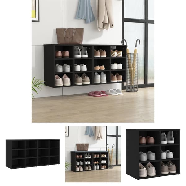 The Living Store skoreoler 2 stk. 52,5x30x50 cm sort -  Opbevaringsskabe