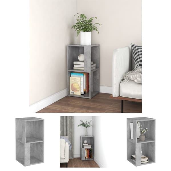 The Living Store hjørnereol 33x33x67 cm spånplade betongrå -  Opbevaringsskabe
