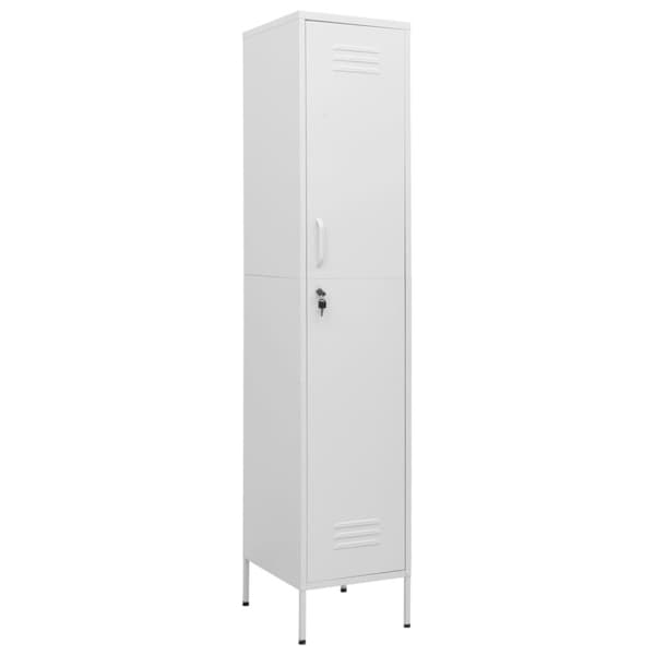 The Living Store Förvaringsskåp vit 35x46x180 cm stål - Förvaringsskåp & garderober