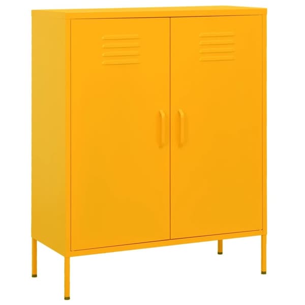 The Living Store opbevaringsskab 80x35x101,5 cm stål sennepsgul -  Opbevaringsskabe